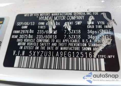 2014 Hyundai Santa Fe Sport 2.0L Turbo из США, поврежденный, VIN 5XYZU3LA9EG125162